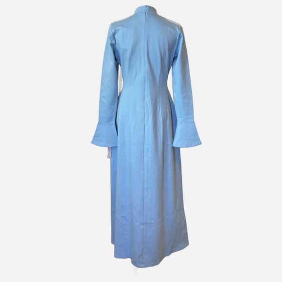 Batul The Collection NWT Talia Baby Blue Modesty Long Sleeve Maxi Dress Large - Picture 6 of 13